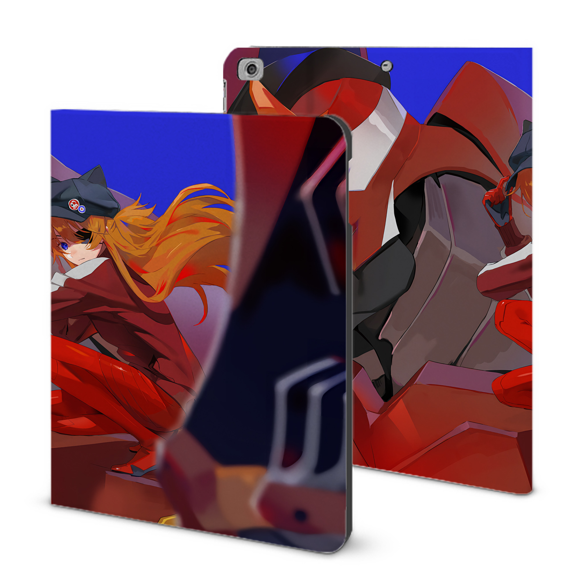 （画像用） EVA 新世紀エヴァンゲリオン IPad ケース ブック型 PUレザー TPU 耐衝撃 軽量 薄型 ペン収納なし 全面保護 IPad 各モデル対応